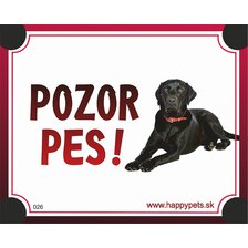 Tabuľka Pozor Pes - labrador čierny